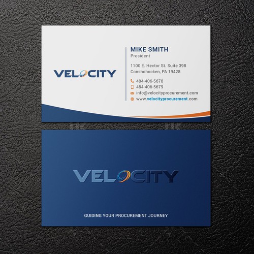 Velocity Procurement - Logo Rebranding - Business Card Design Design by IK_Designs