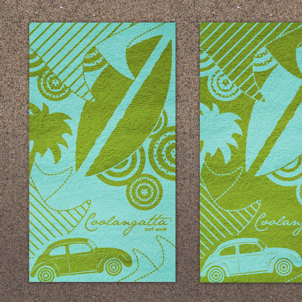 Design by Chrysa titled "beach towel for surfers"