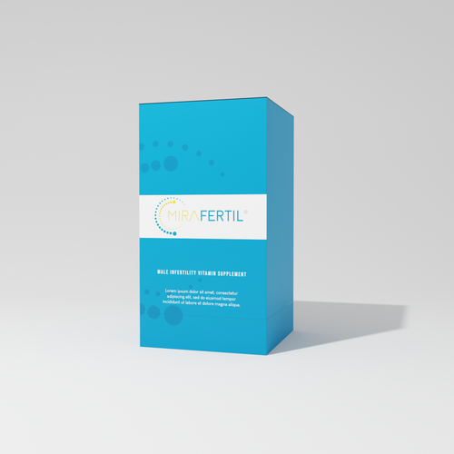 a box for male reproductive supplement improves sperm quality that look professional yet luxurious Design by babibola