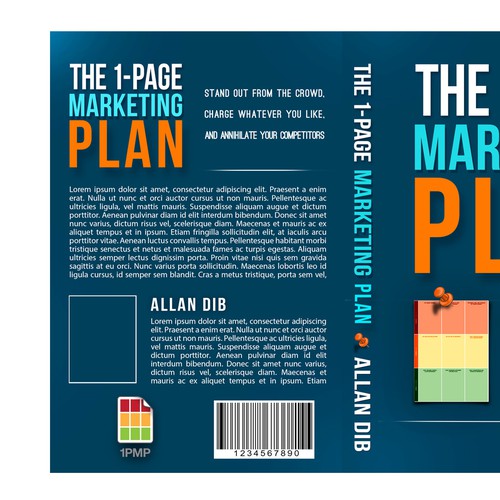 Create a captivating business book cover for "The 1-Page Marketing Plan" Design by Virdamjan