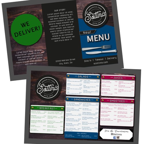 SANDWICH CAFE MENU Ontwerp door rhodzie