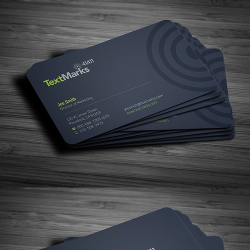 Create new business cards for text message provider Design by Advero