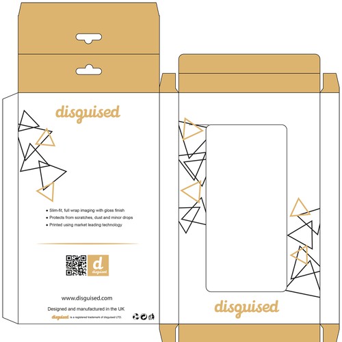 Create modern & stylish phone case packaging for high-end phone case company "disguised" Design by Total Art