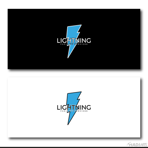 Cool logo using a lightning bolt for commercial maintenance/cleaning company. Design by HadiArts