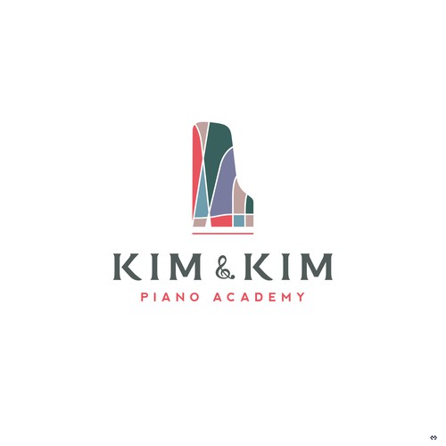 Logo to appeal adult piano students for online piano school called Kim & Kim Piano Academy Design by no noise