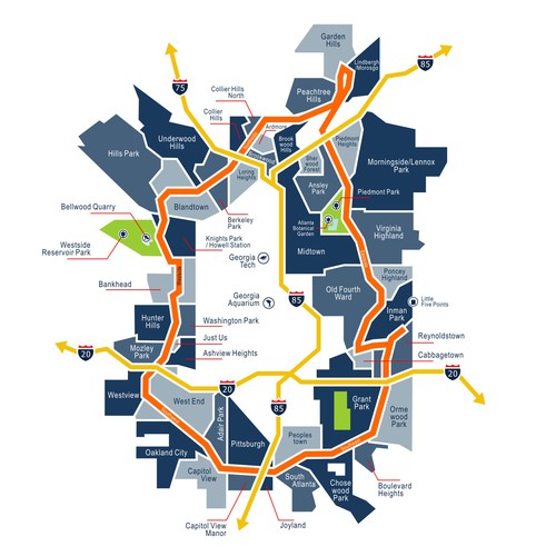 Map Designs for Atlanta Area Neighborhoods Design by OnyK