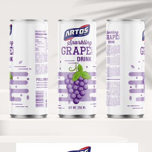 Design a packaging label for Artos Grape flavoured beverage in a Can Design by bcra