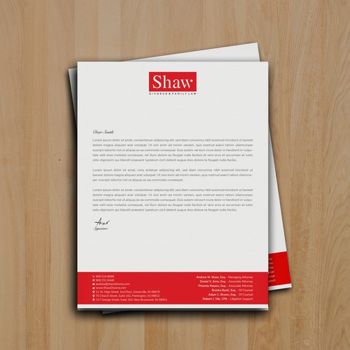 Letterhead for Divorce & Family Law Firm; Modern, Minimalist, Conservative Design Design by muaz™