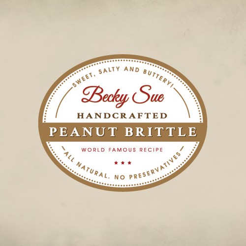 Create a Unique and Creative Design for BeckySue Handcrafted Peanut