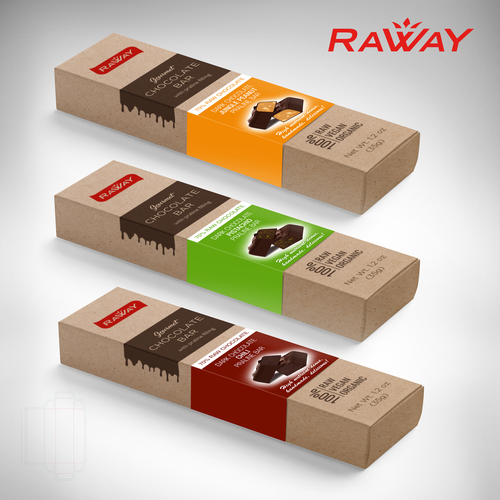 Raway Organic Chocolate needs a powerful, unique design. Design by PAD Design