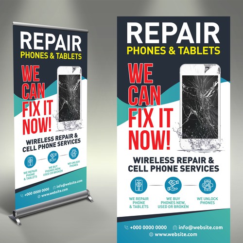 Phone Repair Poster Design por inventivao