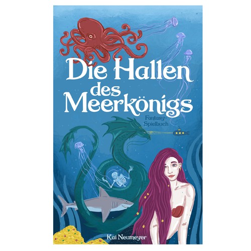 Cover for interactive book in underwater / ocean setting for young readers Design by Anna Baz