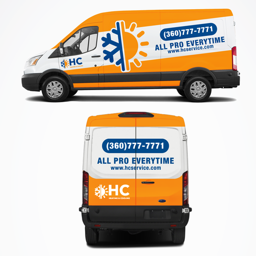 Design a Heating and Cooling Co Wrap in Orange Design by DuhaCreative