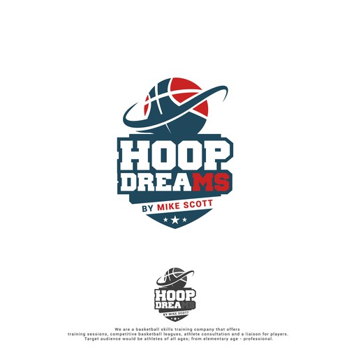 Create a sleek, athletic logo for Hoop Dreams by Mike Scott Design by Mark Takeuchi