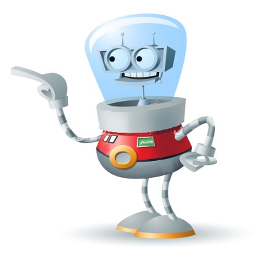 Pixar-esque Mascot & Logo - Cute, Modern, 3D Robot-Pixie Design by SteveNorthwood