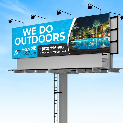 POOL AND OUTDOOR LIVING BILLBOARD DESIGN Design by Sketch Media™