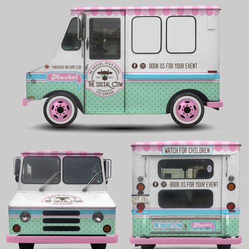 aricaturrashさんのVintage Ice Cream Truck Wrapデザイン