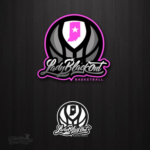 Diseño de Creative Girls Youth Basketball Team Logo de Dogwingsllc