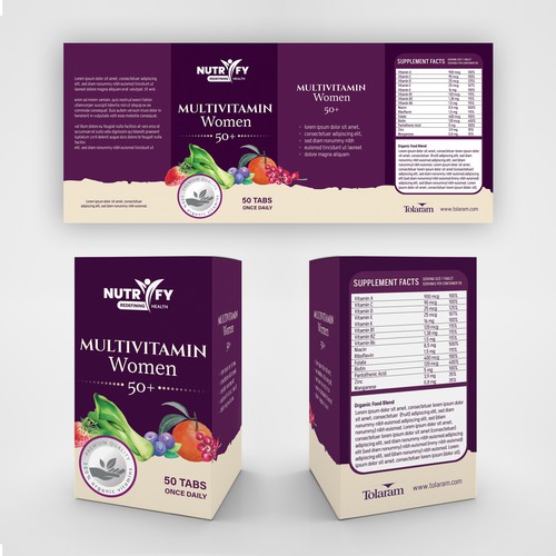 Design a premium packaging for Multivitamin for women 50+ brand for Nigerian Consumers Design réalisé par SRGrafica