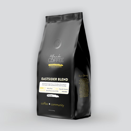 Black Coffee Bags Design by KimLathe