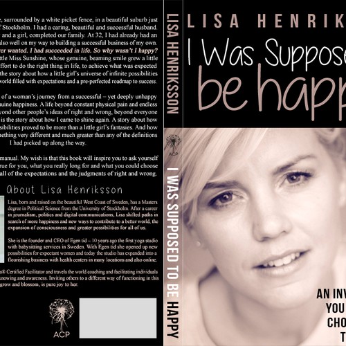 "I was supposed to be happy" - Book cover for Swedish Self Help Icon Design by LSDdesign