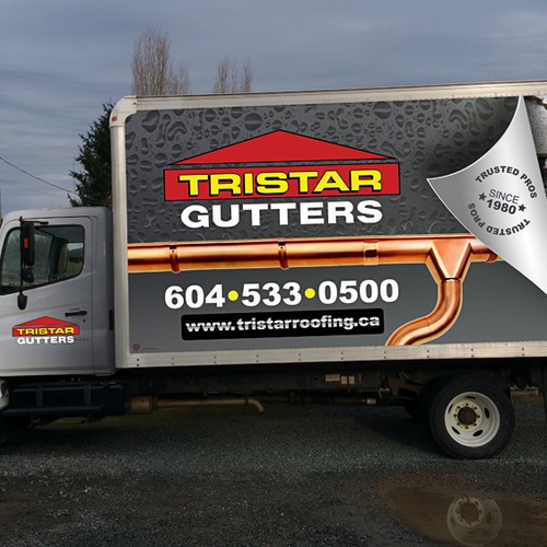 Tristar Gutter truck vehicle wrap (I AM HAVING A PRO INSTALL WRAP) Design by claudyos