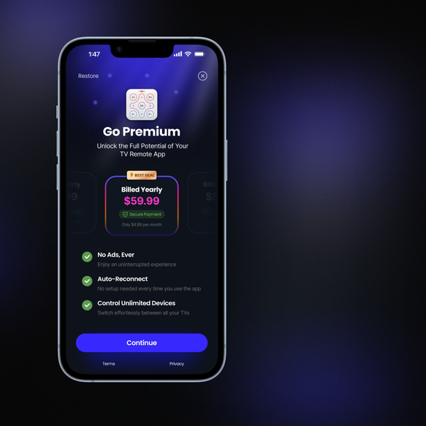 Dark Theme Design for a Paywall Screen
