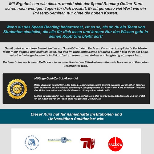 Landing page design contest entry by grafenberger