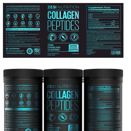 Design an attention grabbing, modern label for our collagen supplement Diseño de Imee008