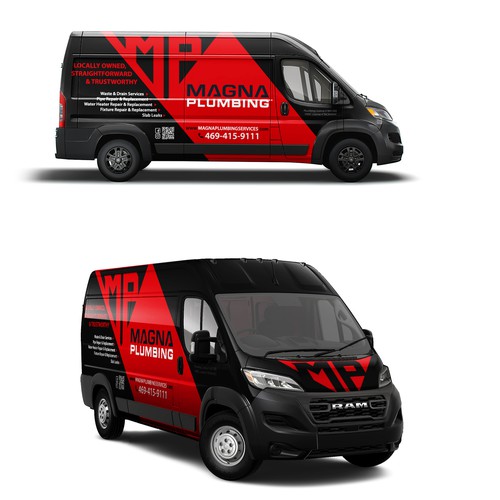 Informative, Clean Van Wrap for Plumbing Business Design by Art Mahno ✔