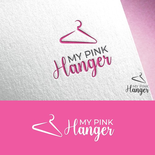 Stylist in Need of Iconic Pink Hanger Logo-ontwerp door Digitalum