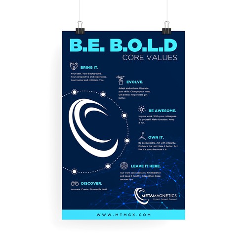 We need a powerful values poster to boost employees Morale! Design by Shreya007⭐