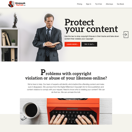 Create an elegant, striking website for a legal service Design by Nikesu