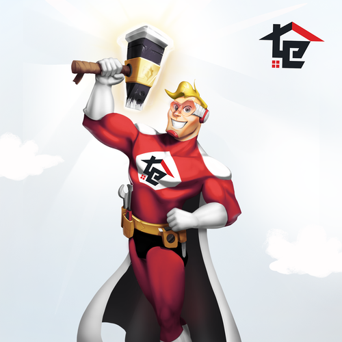 Captain Rooftop Protector of home exteriors Design by Manzanocoli