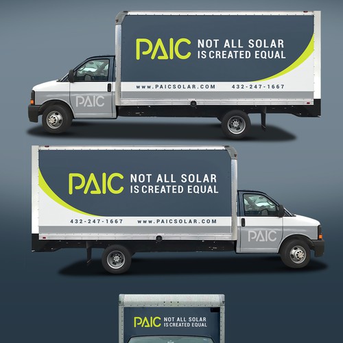 Design us an eye catching, modern, box truck wrap! Design by Duha™