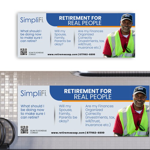 Design a cool banner for our retirement company Design by M Square Designs