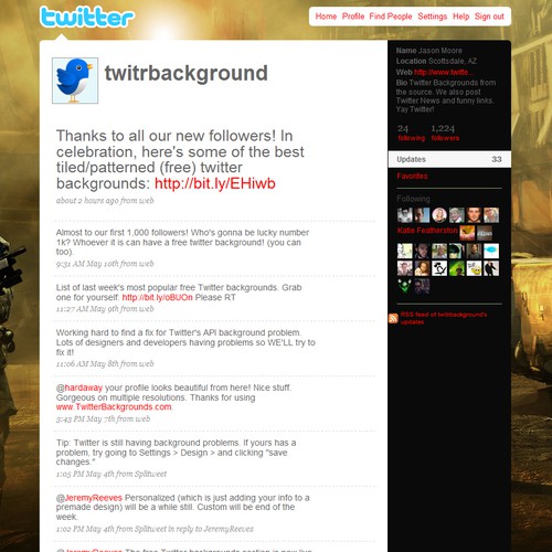 Twitter Background for Veronica Belmont Design von nick_pyzam