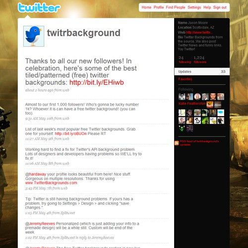 Design di Twitter Background for Veronica Belmont di nick_pyzam