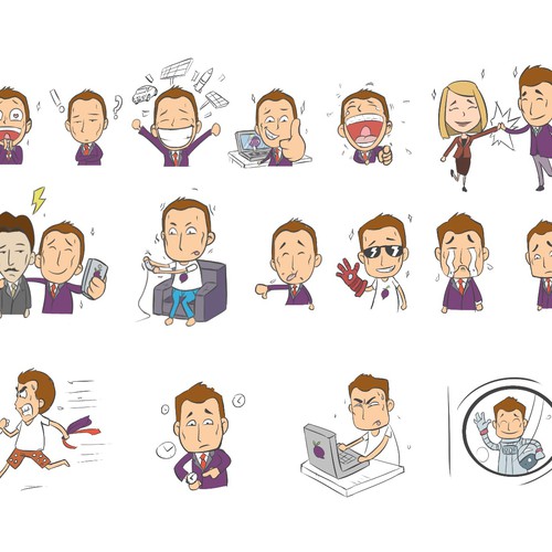 Create cool Emoji-Stamps for an awesome Business Chat Design by Acoppe