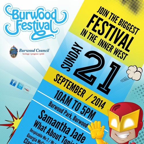 Design di Burwood Festival SuperHero Promo Poster di tale026