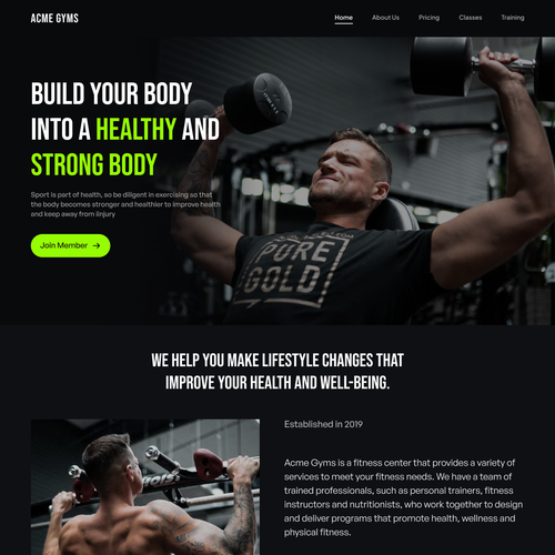 Design homepage and location page for Gym website Design by Ramoness