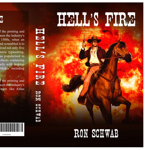 Design a book cover for action-packed Western novel “Hell's Fire” Design by ShahzaibZaheeer