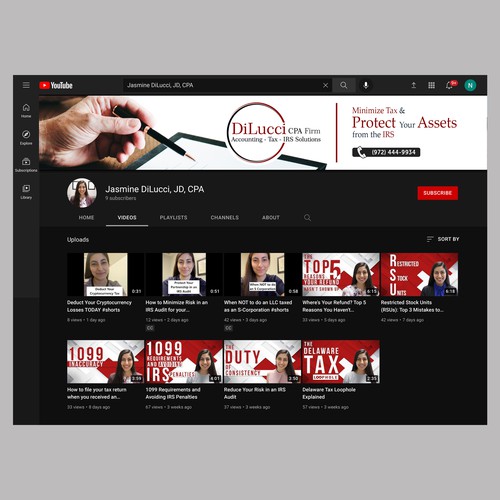 Simple and Professional Tax Law YouTube Banner Design by Wisden