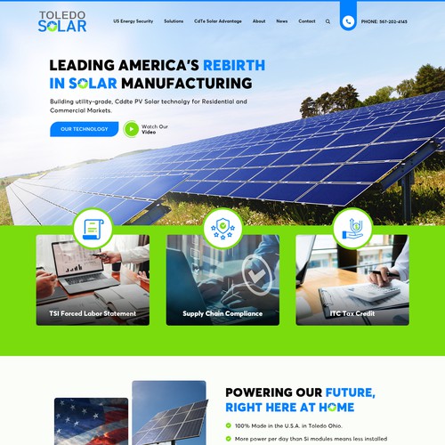 Website Redesign for Solar Panel Manufacturer and Tech Company Design by OMGuys™