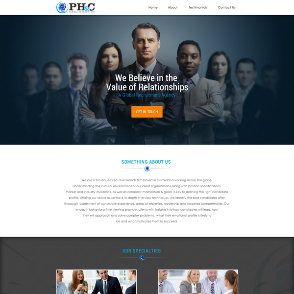 Design by Creativemirza.com titled "Create a fast and furious headhunting page geared to start up high tech industry"