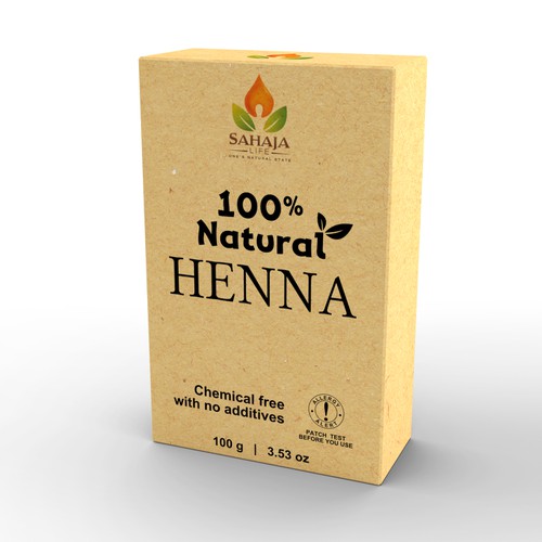 Create a simple, clean, natural looking box design for an organic hair dye powder Design by syakuro