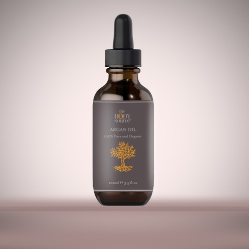 CLEAN and MINIMAL Label for a LUXURIOUS Cosmetics Bottle. Design by Sasha Cherni