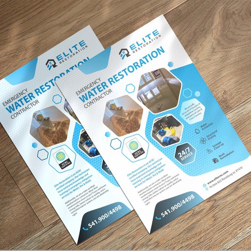 Emergency Water Restoration Flyer Design by Moi_Designers