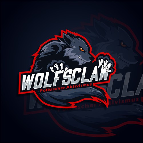 Wolf Mascot Logo for "Wolfsclan" // Sportslogo Style Design by Rozie'sDesign™