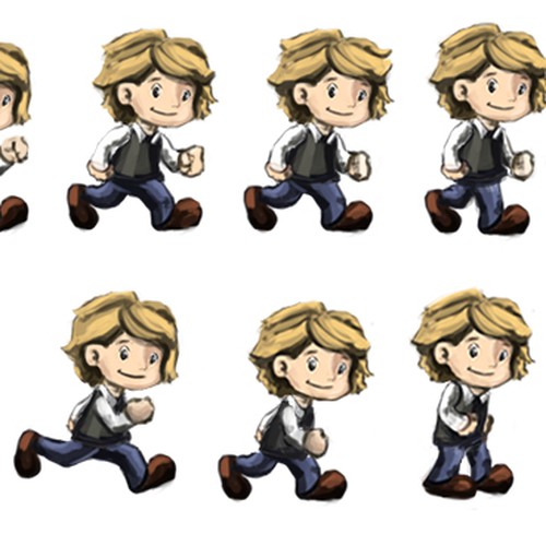 Design Sprite Sheet for Puzzle-Adventure Game Character! Design by kristina.glas